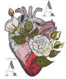 file per ricamatrice cuore umano anatomico con fiori ricamo rippled