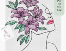 file ricamo donna con fiori ibisco